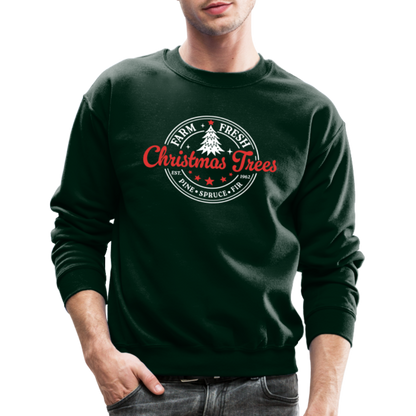 Farm Fresh Christmas Trees Sweatshirt - forest green