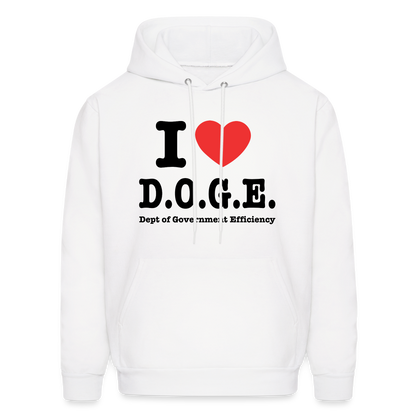 I Heart DOGE (Dept of Government Efficiency) Hoodie - white