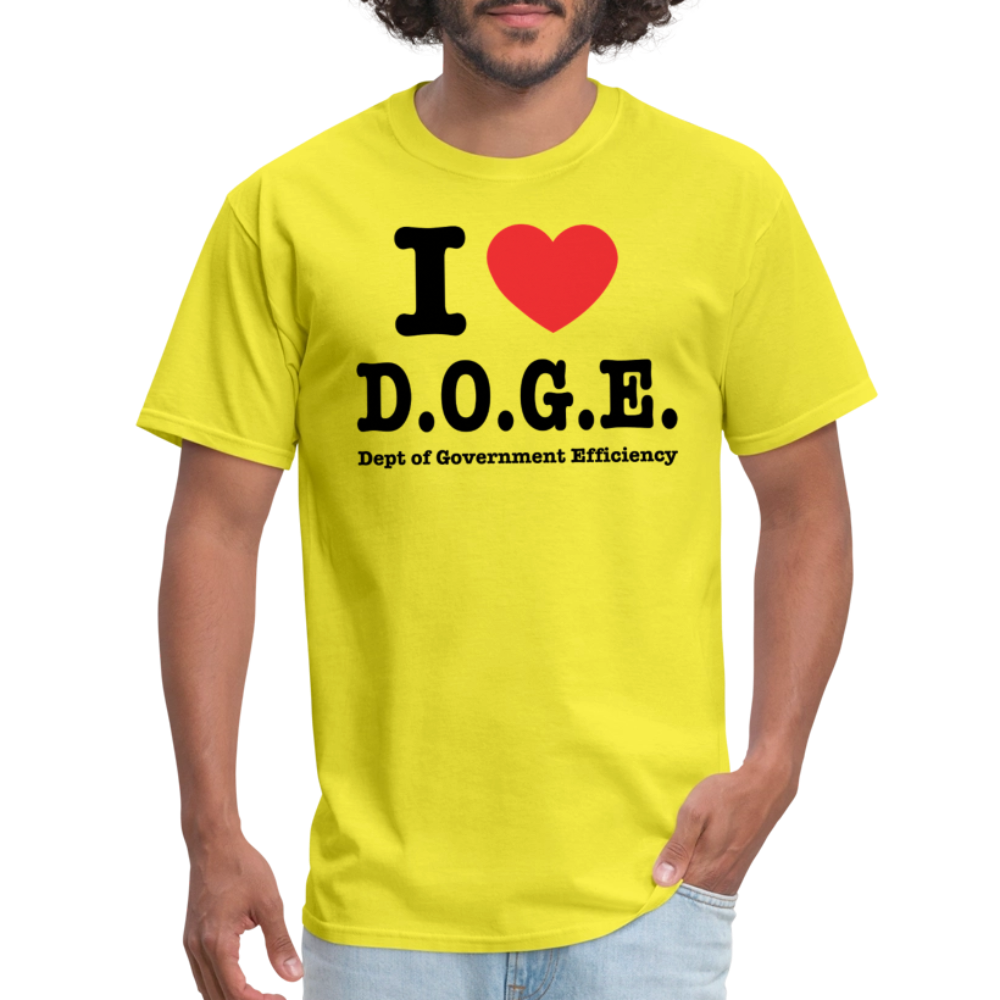 I Heart DOGE (Dept of Government Efficiency) T-Shirt - yellow