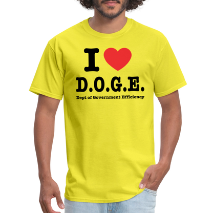 I Heart DOGE (Dept of Government Efficiency) T-Shirt - yellow