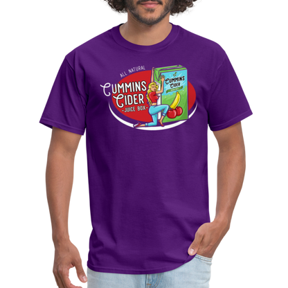 Cummins Cider Juice Box (Adult Sexual Humor) T-Shirt - purple