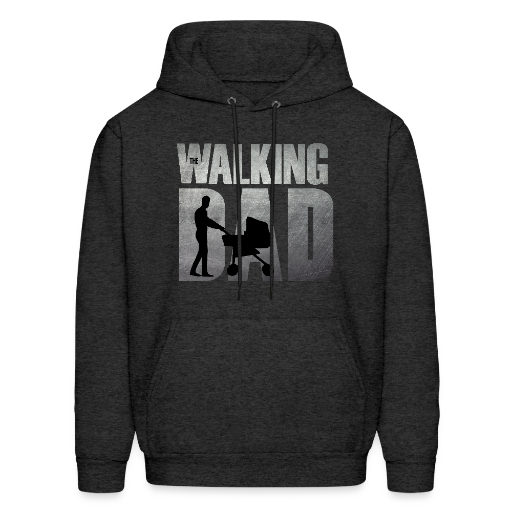The Walking Dad Hoodie – Funny Zombie Parody with Stroller Graphic in Movie-Inspired Design Color: charcoal grey