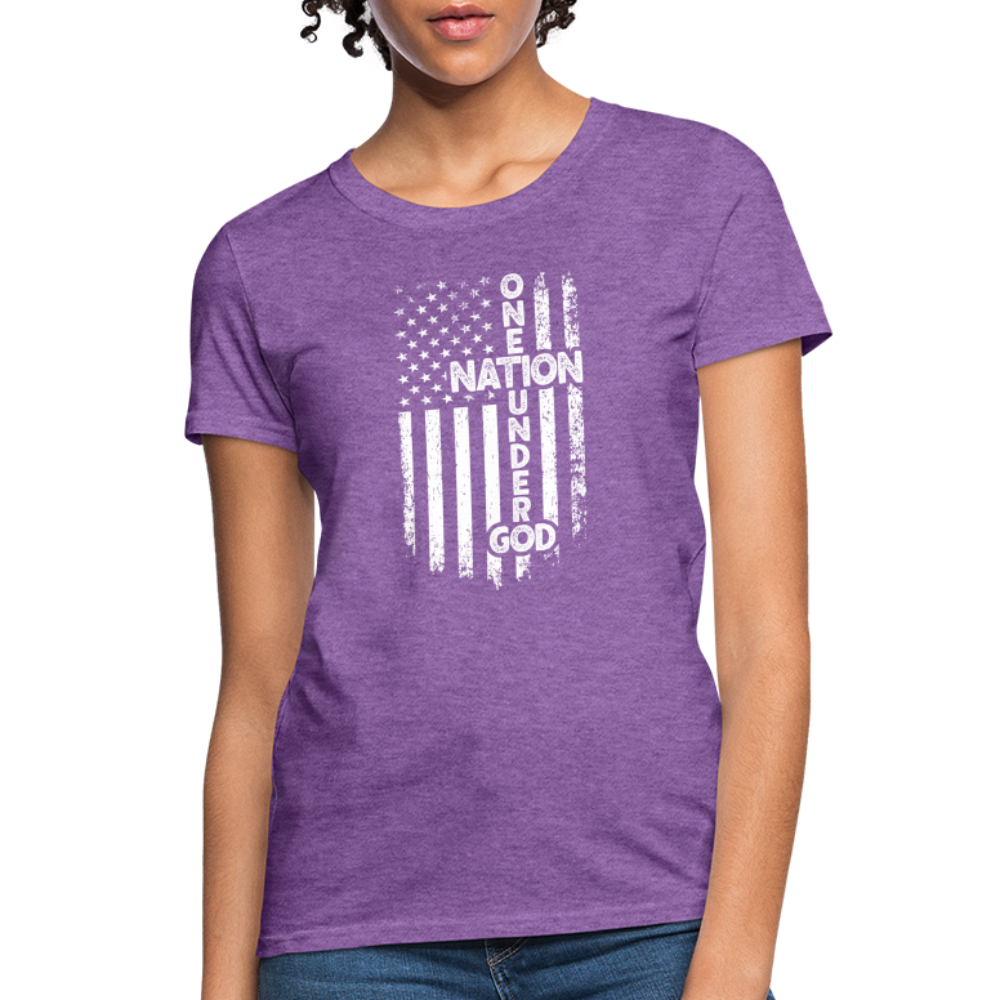 One Nation Under God Women's T-Shirt - purple heather