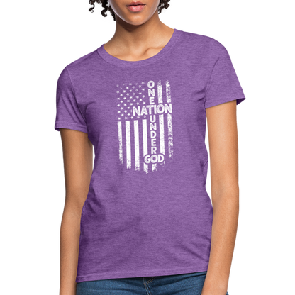 One Nation Under God Women's T-Shirt - purple heather