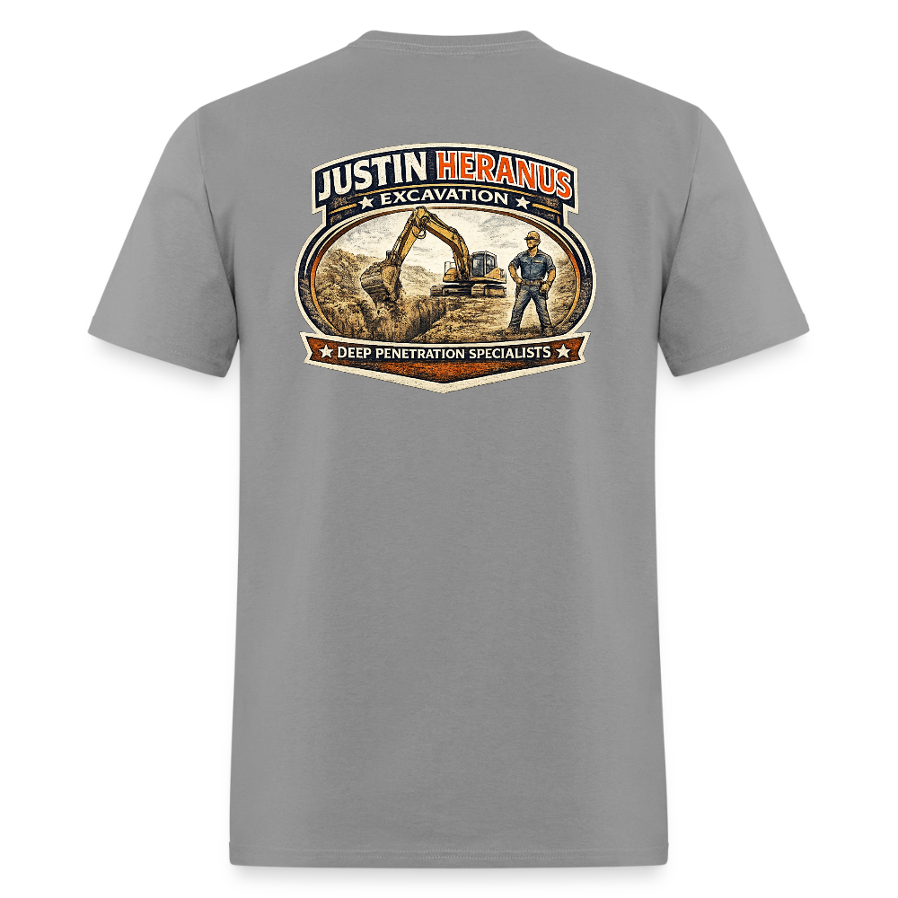 Justin Heranus Drilling Co Double-Sided Funny Humor Tee Color: safari