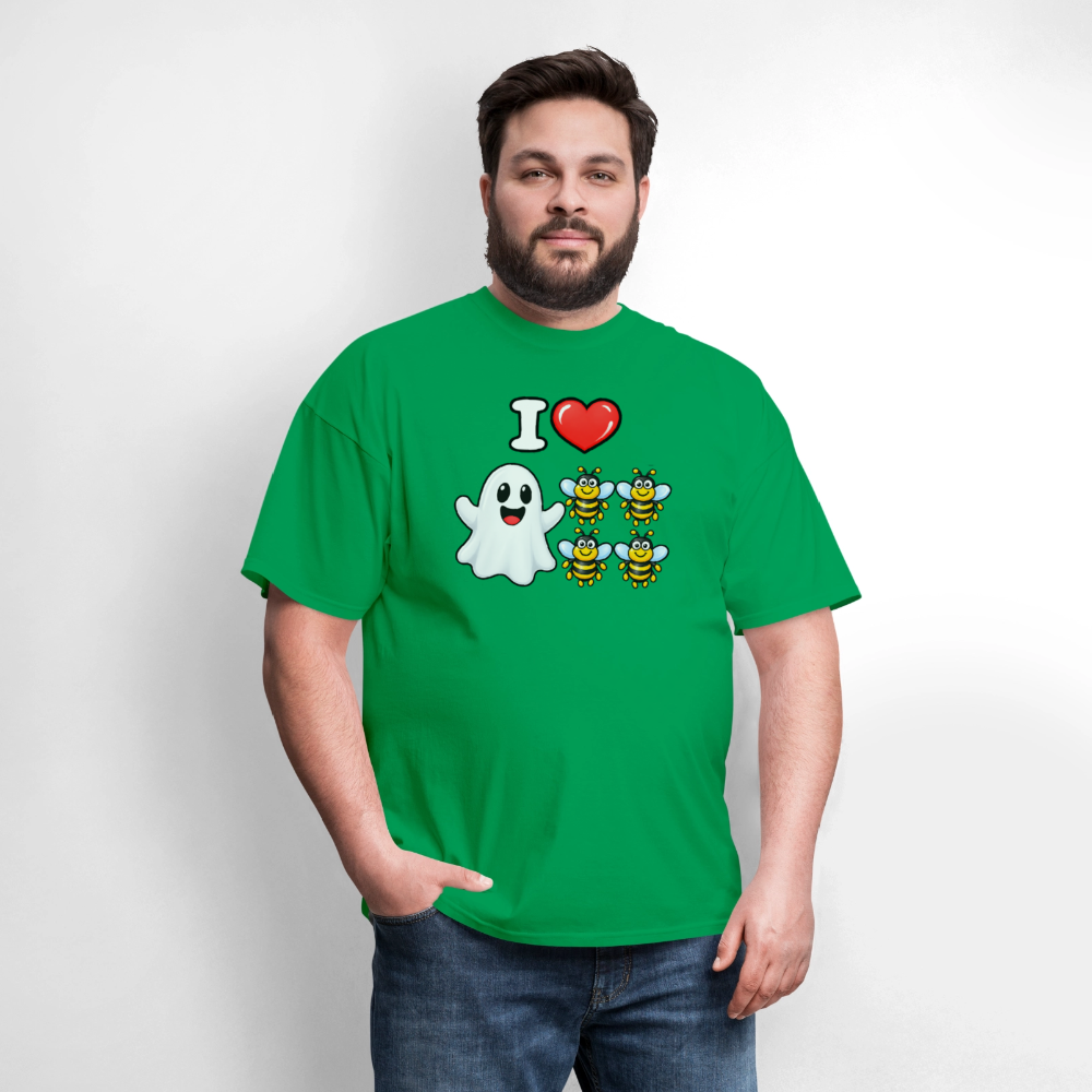 I Heart Boo Bees T-Shirt – Funny Halloween Adult Humor - bright green