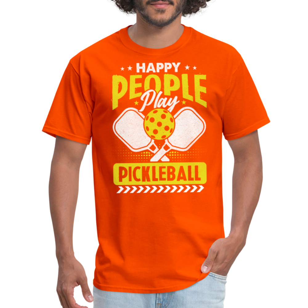 Happy People Play Pickleball T-Shirt - orange