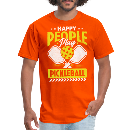 Happy People Play Pickleball T-Shirt - orange