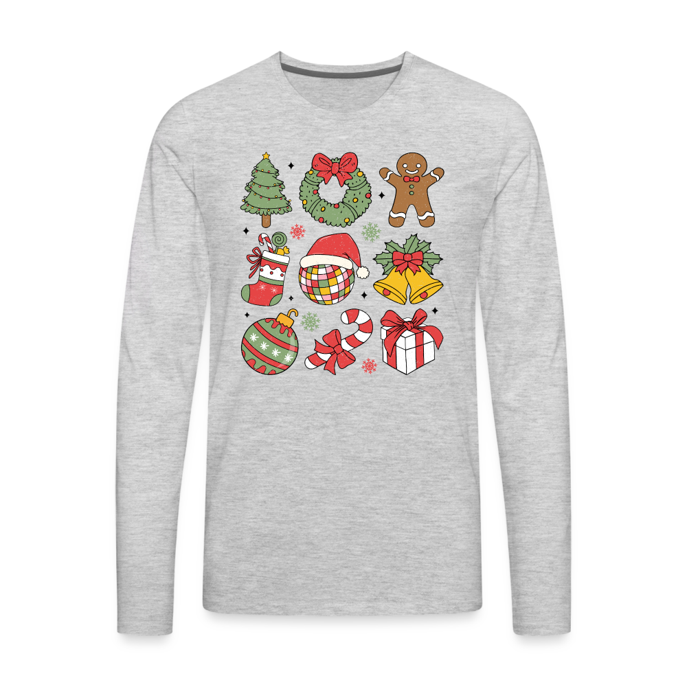 Christmas Holiday Season Men's Premium Long Sleeve T-Shirt - heather gray