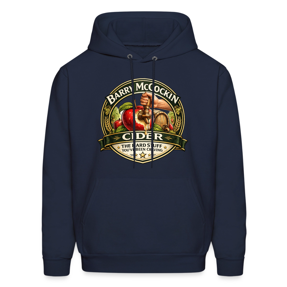 Barry McCockin Cider Funny Graphic Hoodie Color: Navy