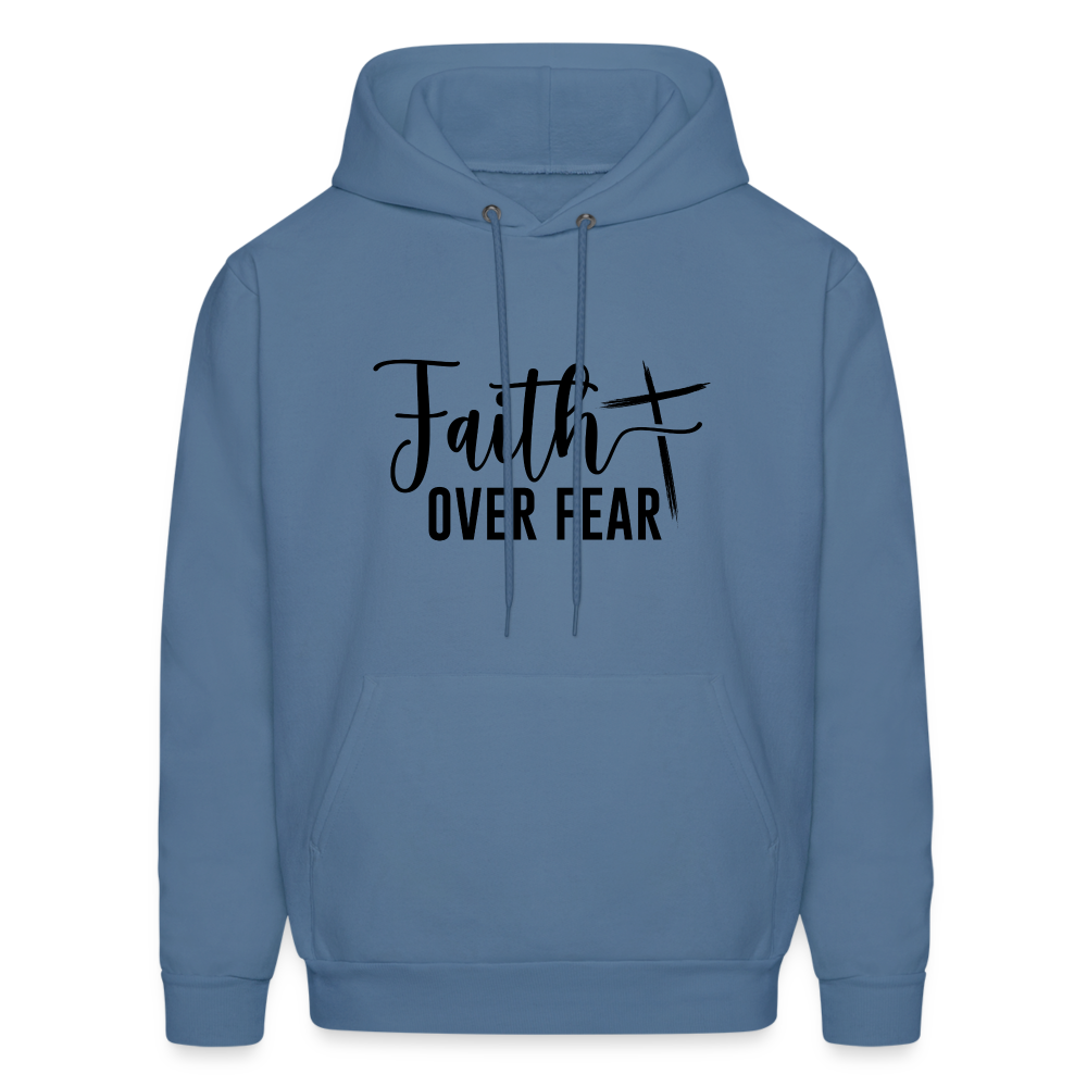 Faith Over Fear Hoodie - denim blue