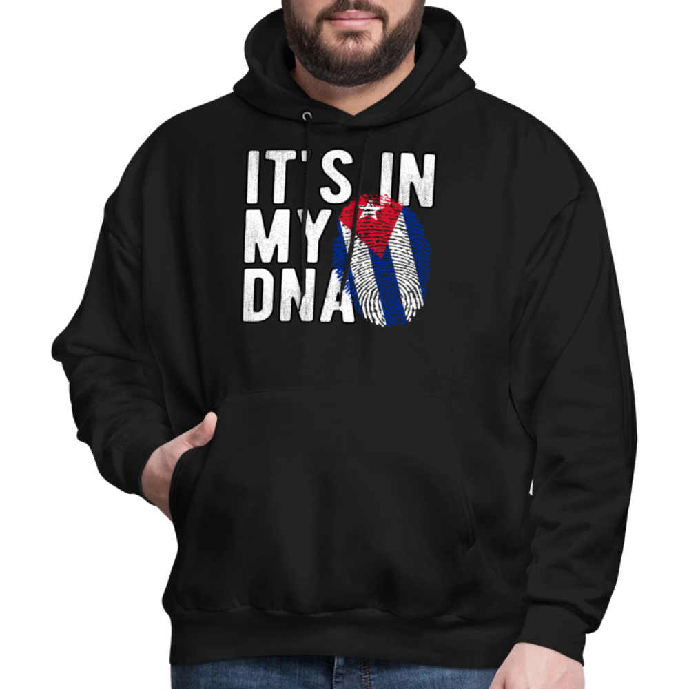 Cuban DNA Hoodie – Fingerprint Flag Design - black