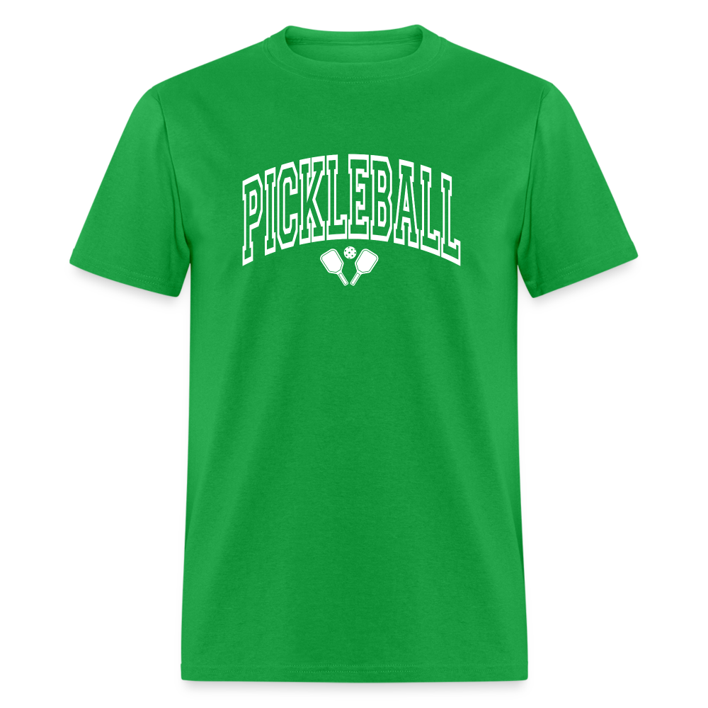 Pickleball T-Shirt (White Arch Letters) - bright green