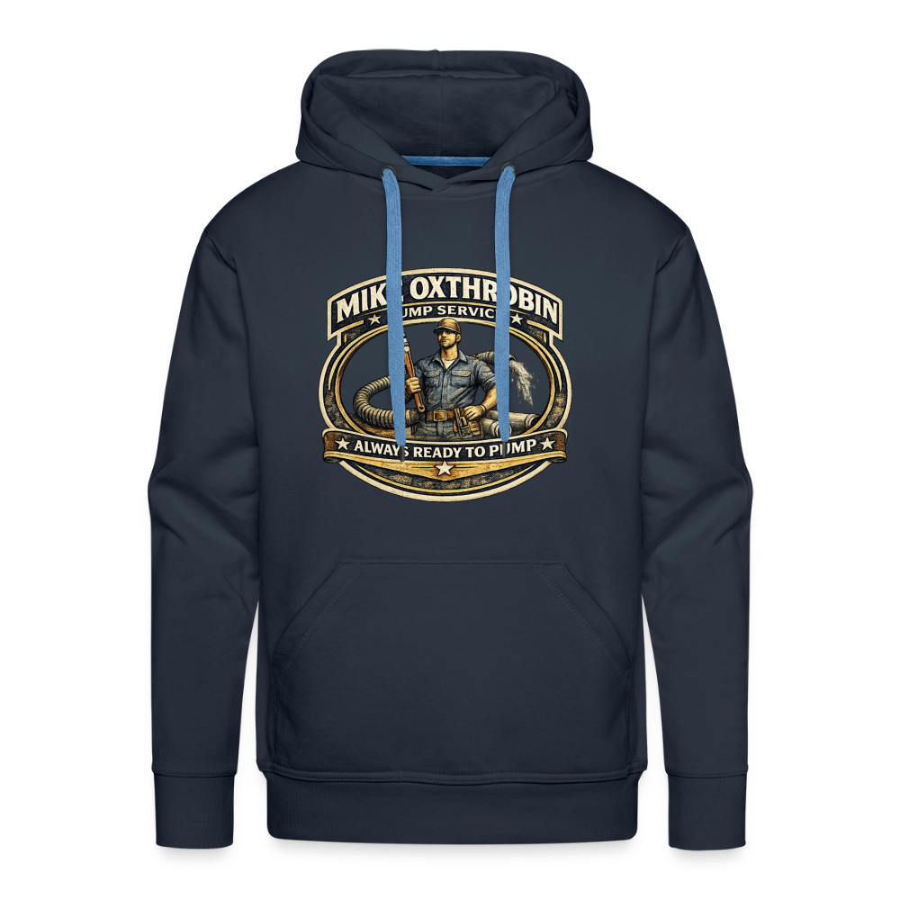 Mike Oxthrobin Pump Service Hoodie Funny Adult Humor Color: navy