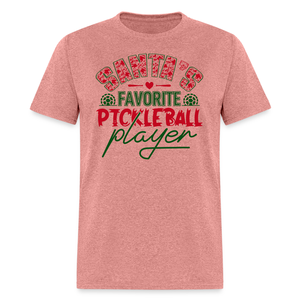 Santa's Favorite Pickleball Player T-Shirt - heather mauve