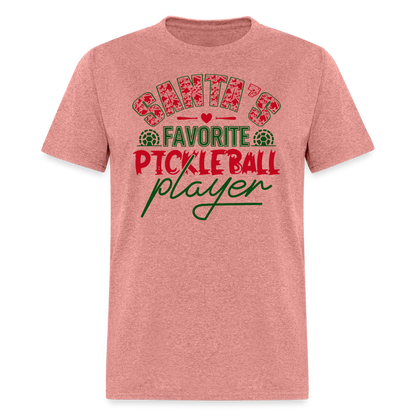 Santa's Favorite Pickleball Player T-Shirt - heather mauve