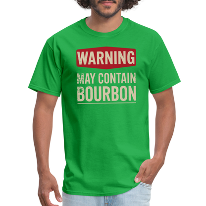 Warning May Contain Bourbon T-Shirt - bright green