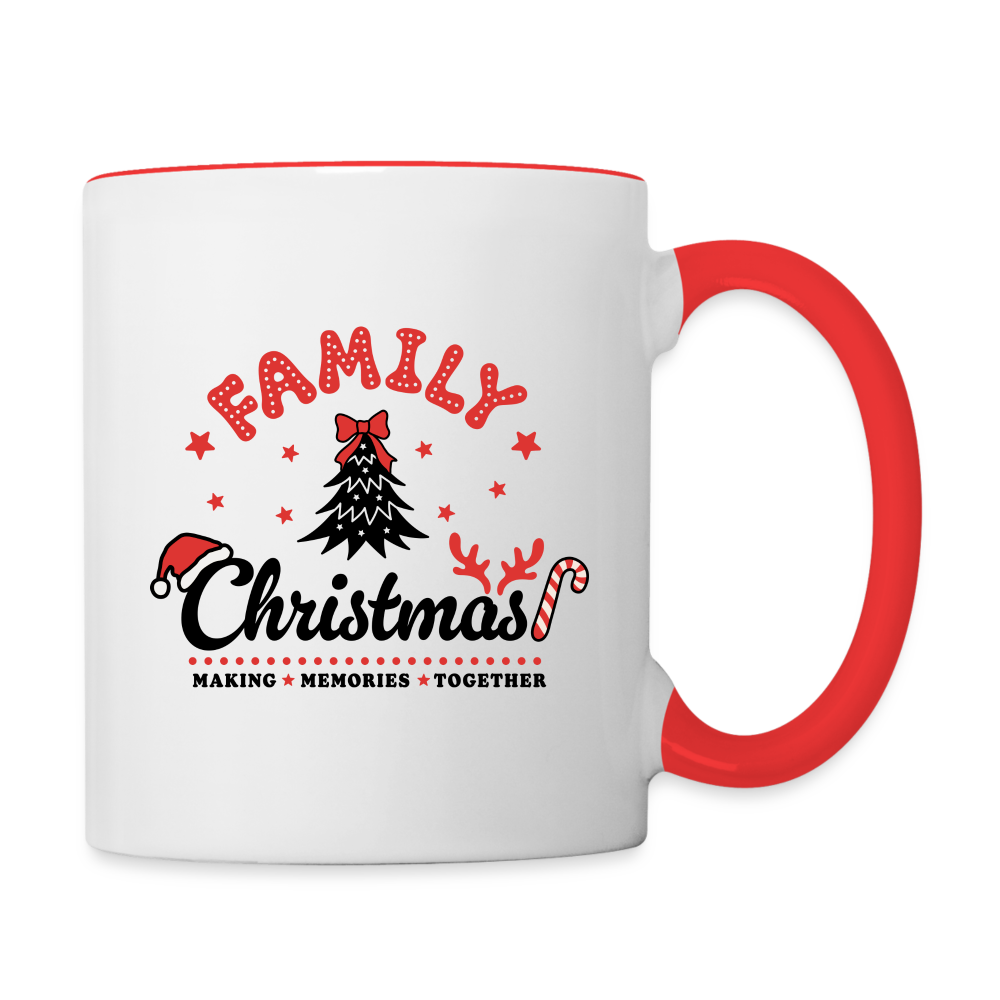 Family Christmas Making Memories Together Coffee Mug - white/red