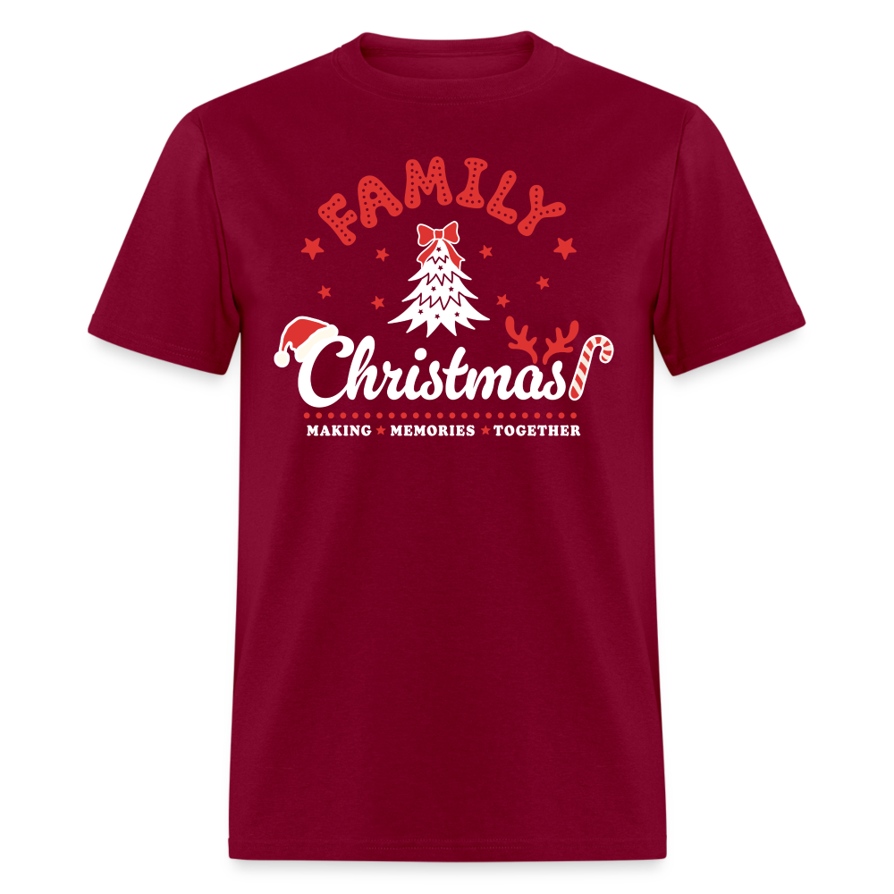 Family Christmas Making Memories Together T-Shirt - burgundy