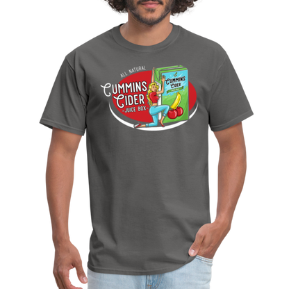 Cummins Cider Juice Box (Adult Sexual Humor) T-Shirt - charcoal