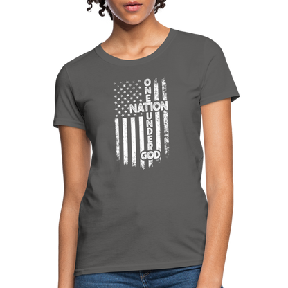 One Nation Under God Women's T-Shirt - charcoal