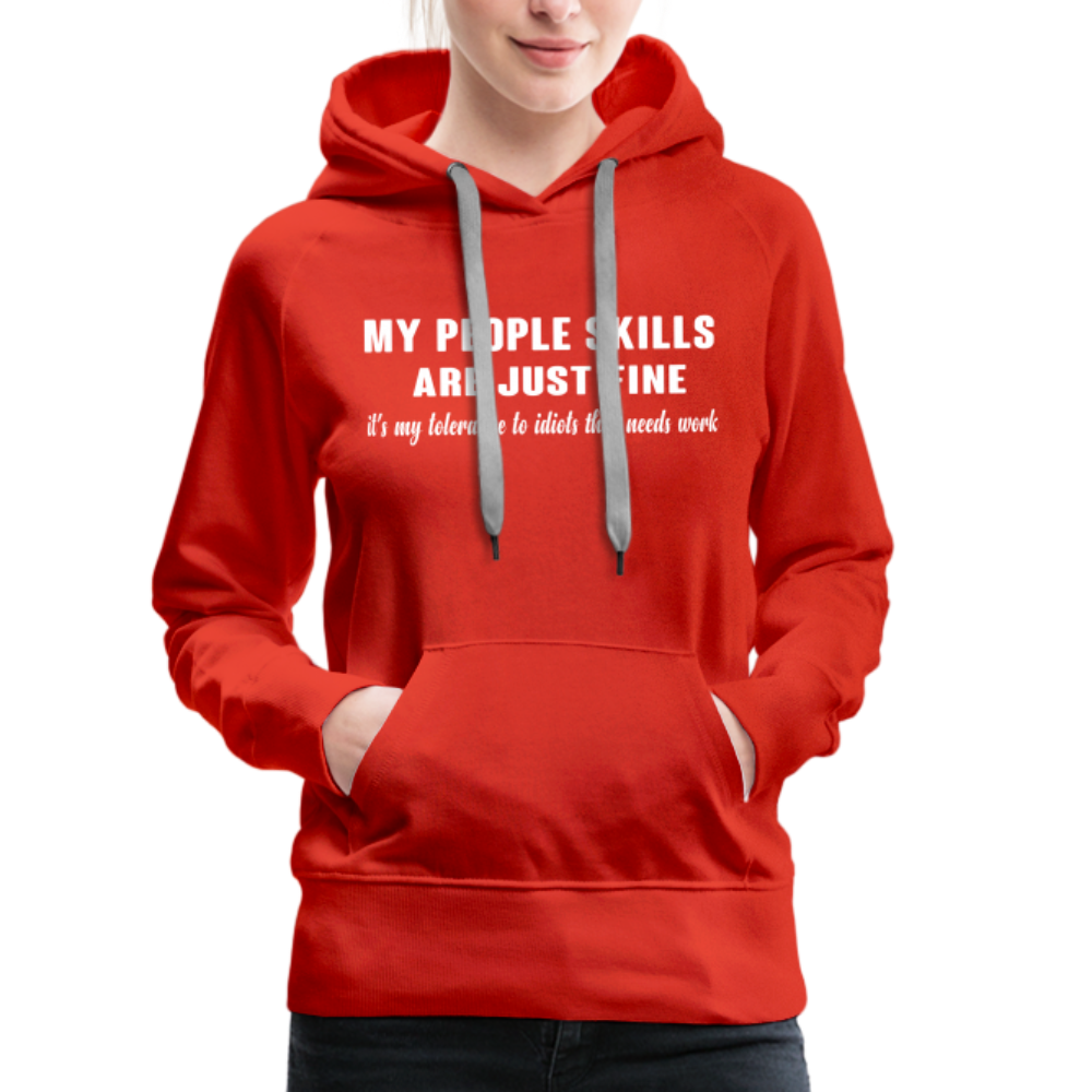 It's My Tolerance To Idiots That Needs Work Women’s Premium Hoodie - red