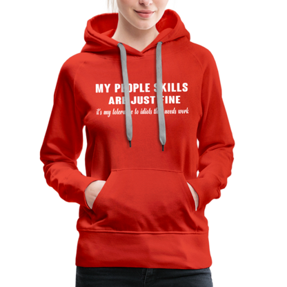 It's My Tolerance To Idiots That Needs Work Women’s Premium Hoodie - red