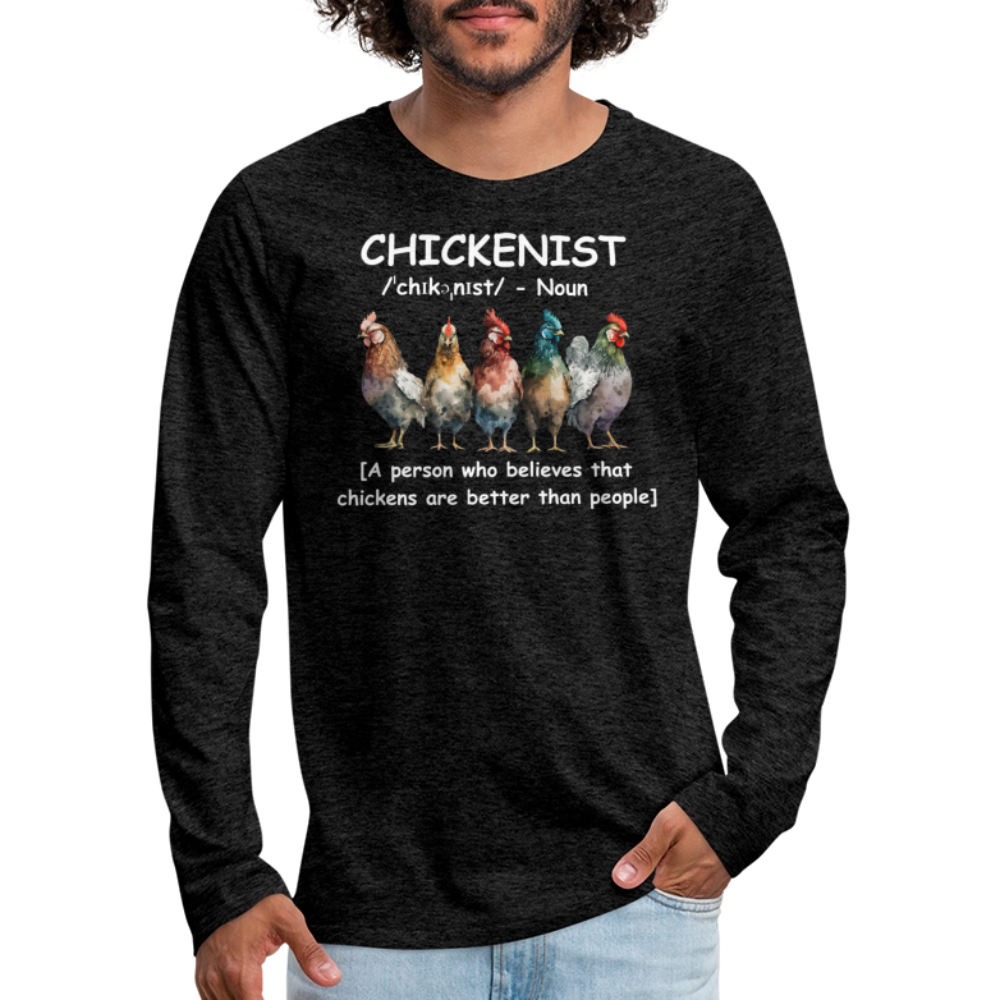 Chickenist Men's Premium Long Sleeve T-Shirt - charcoal grey