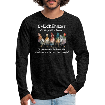 Chickenist Men's Premium Long Sleeve T-Shirt - charcoal grey