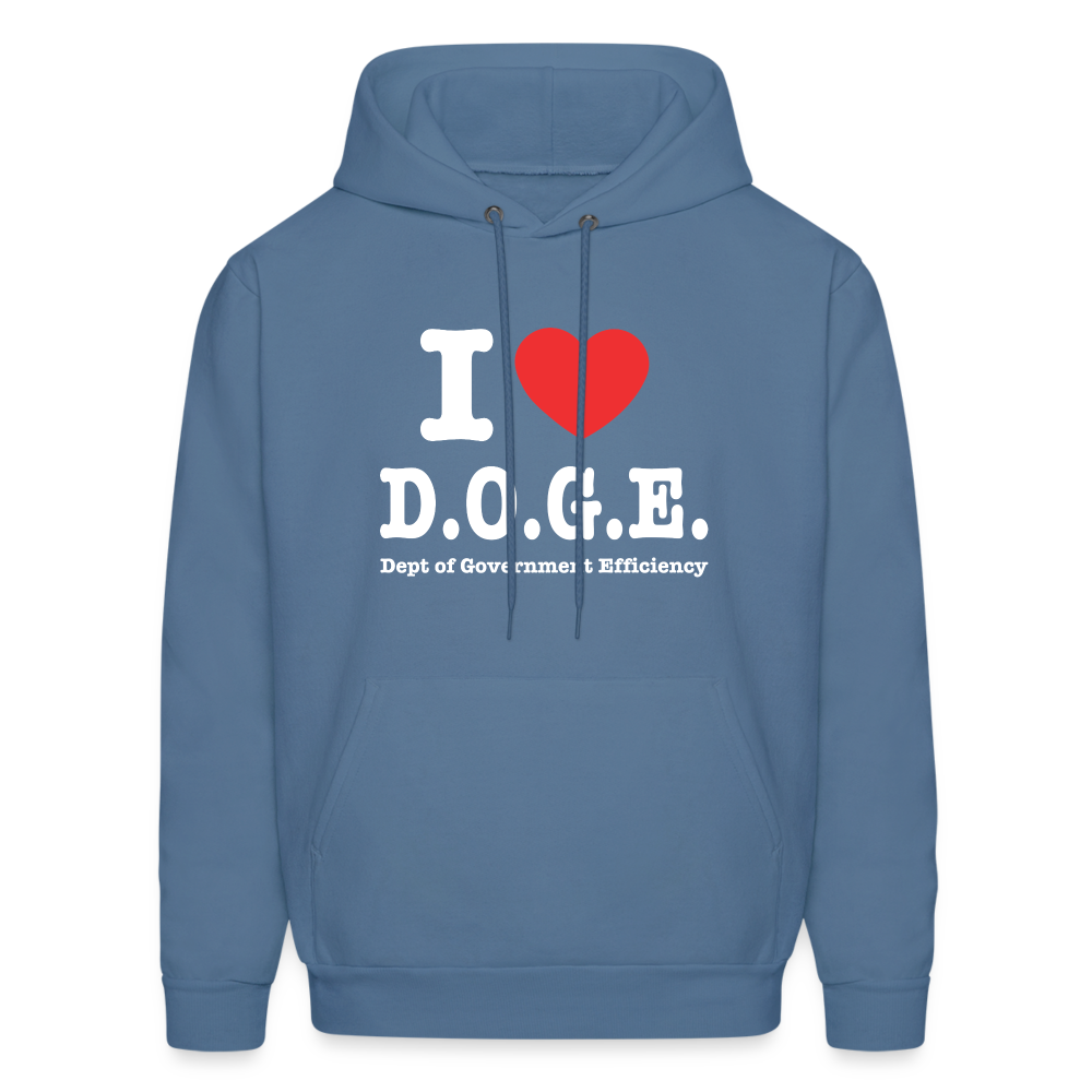 I Love DOGE (Dept of Government Efficiency) Hoodie - denim blue