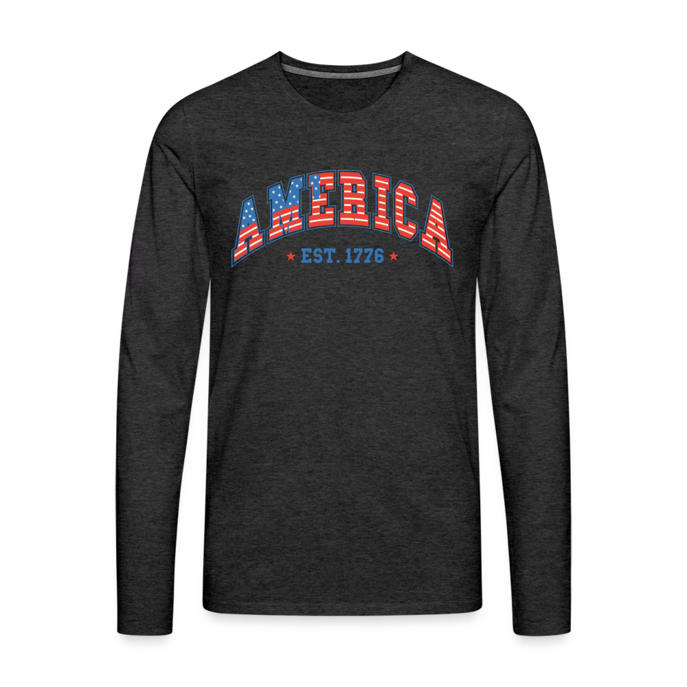 American 1776 Men's Premium Long Sleeve T-Shirt - charcoal grey