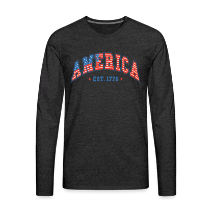 American 1776 Men's Premium Long Sleeve T-Shirt - charcoal grey