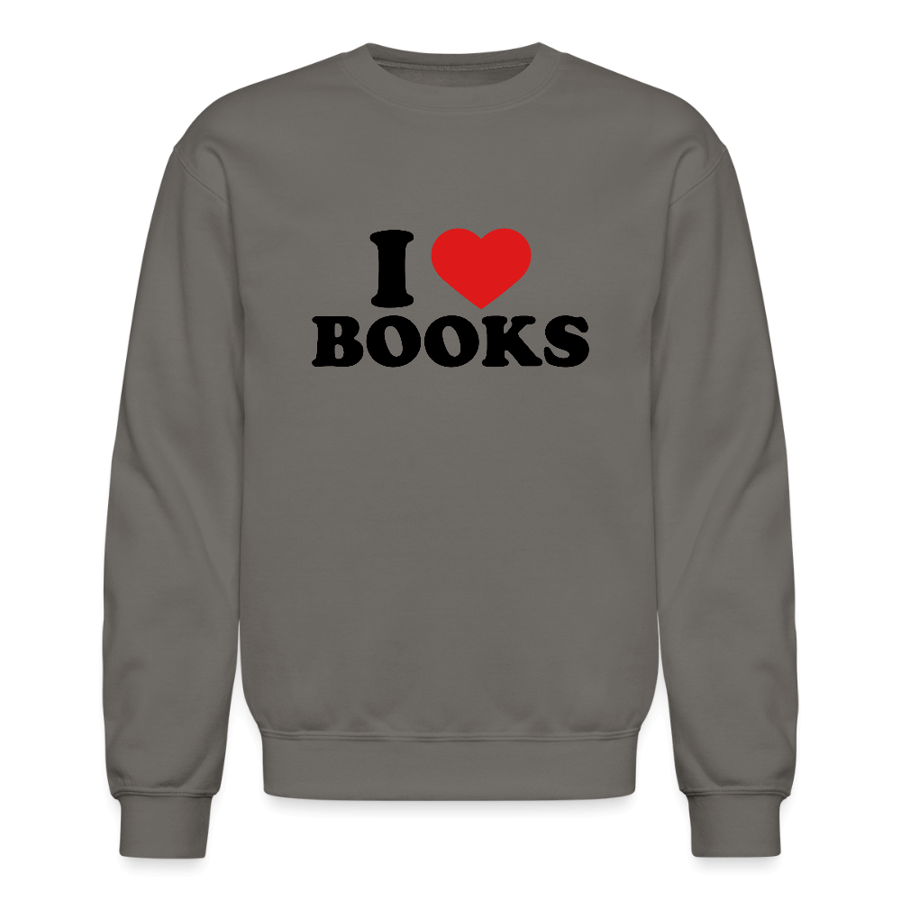 I Love Books Sweatshirt Color: asphalt gray
