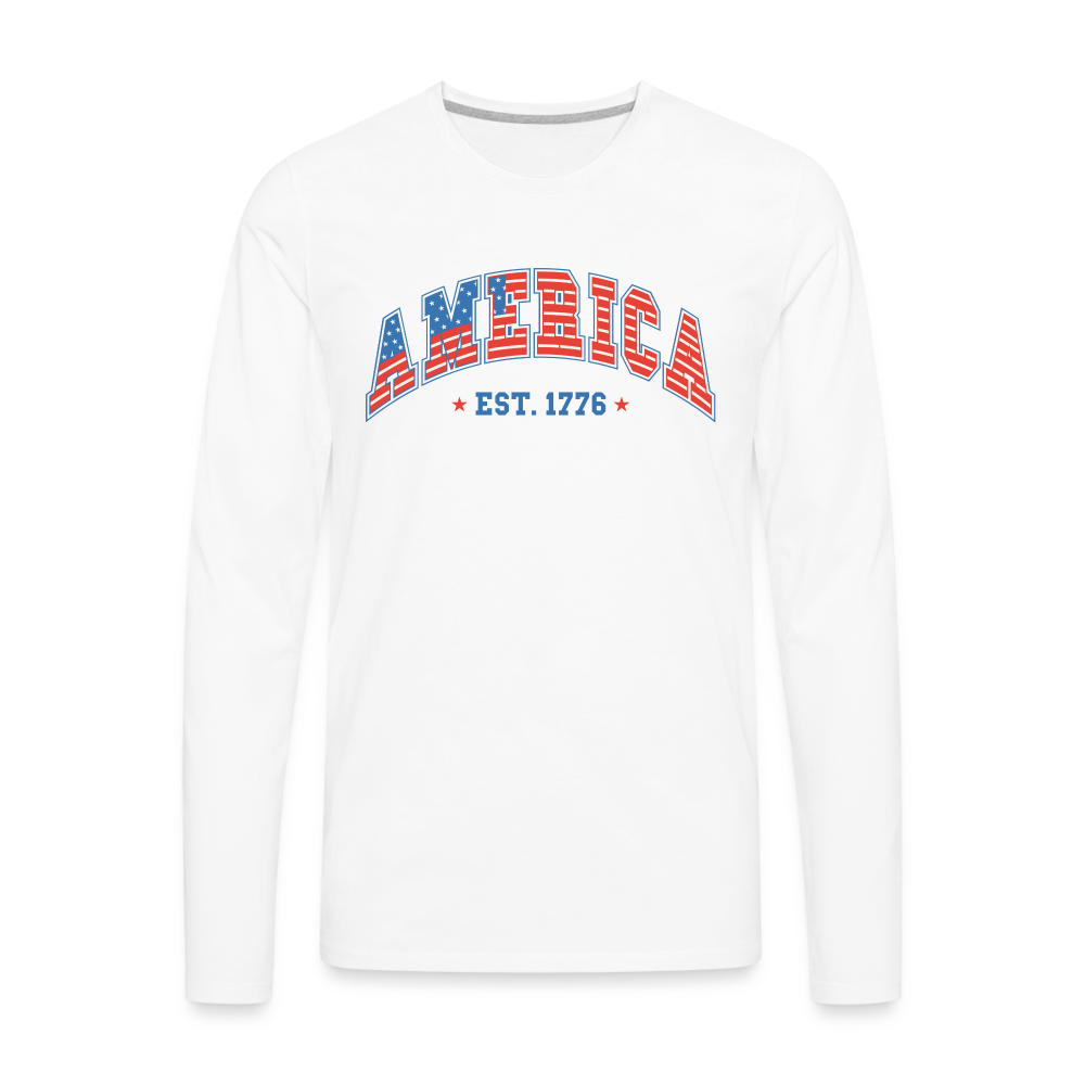 American 1776 Men's Premium Long Sleeve T-Shirt - white