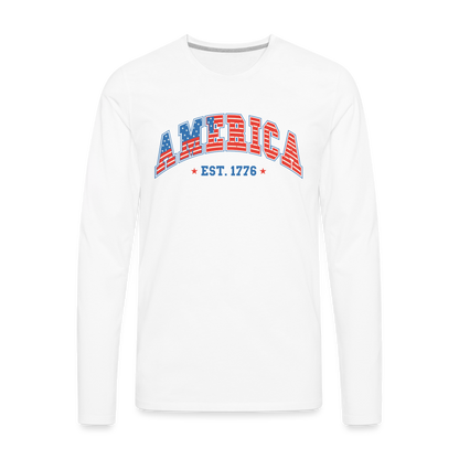 American 1776 Men's Premium Long Sleeve T-Shirt - white