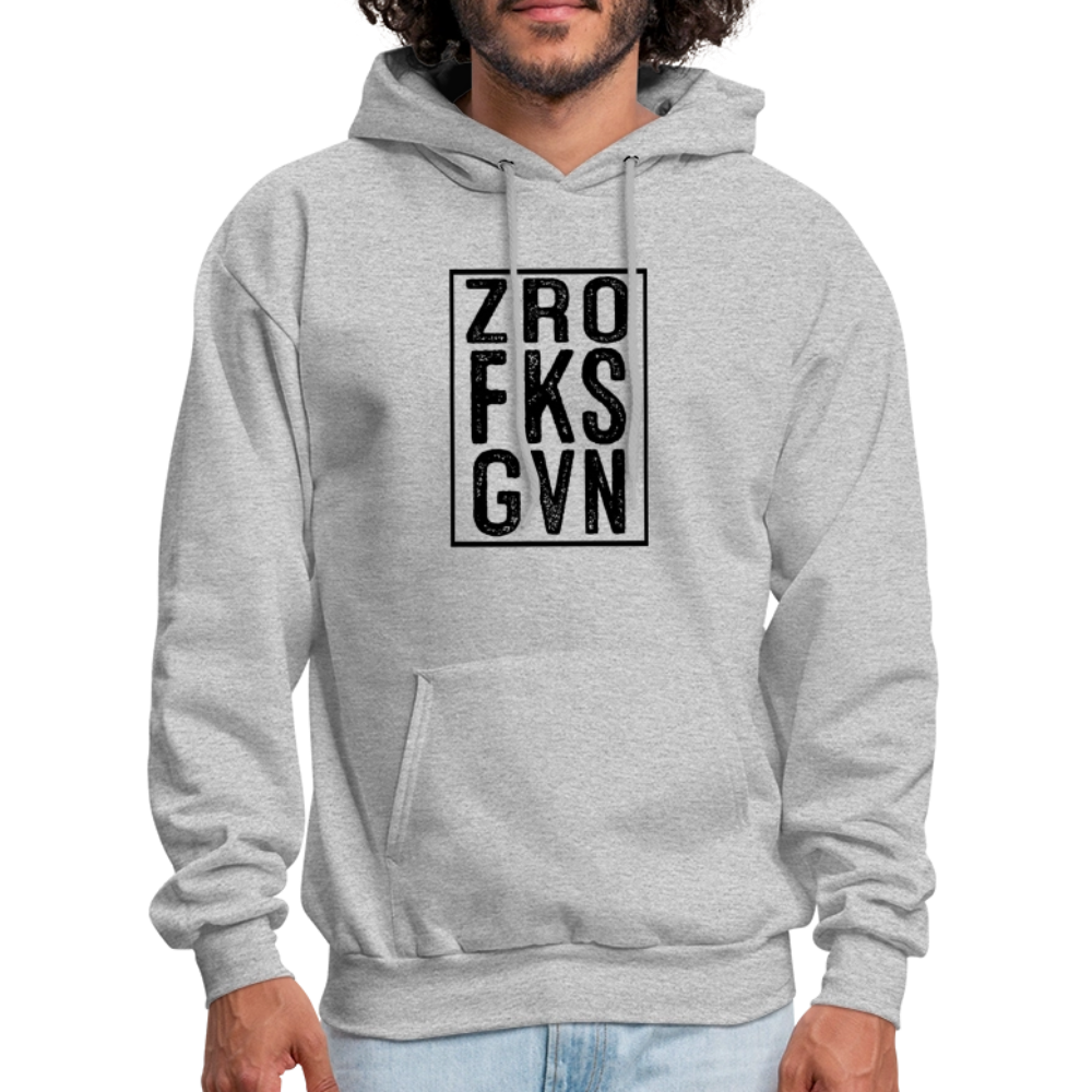 Zero Fucks Given (ZRO FKS GVN) Hoodie - heather gray