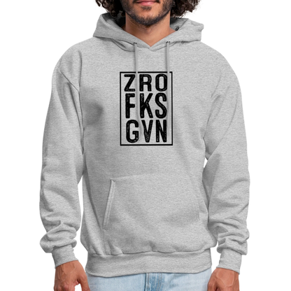 Zero Fucks Given (ZRO FKS GVN) Hoodie - heather gray