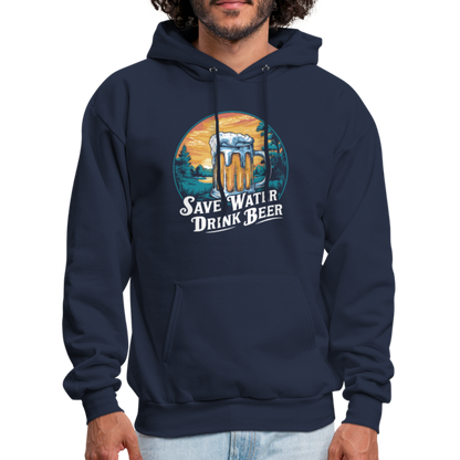 Save Water Drink Beer (Funny Drinking) Hoodie - navy