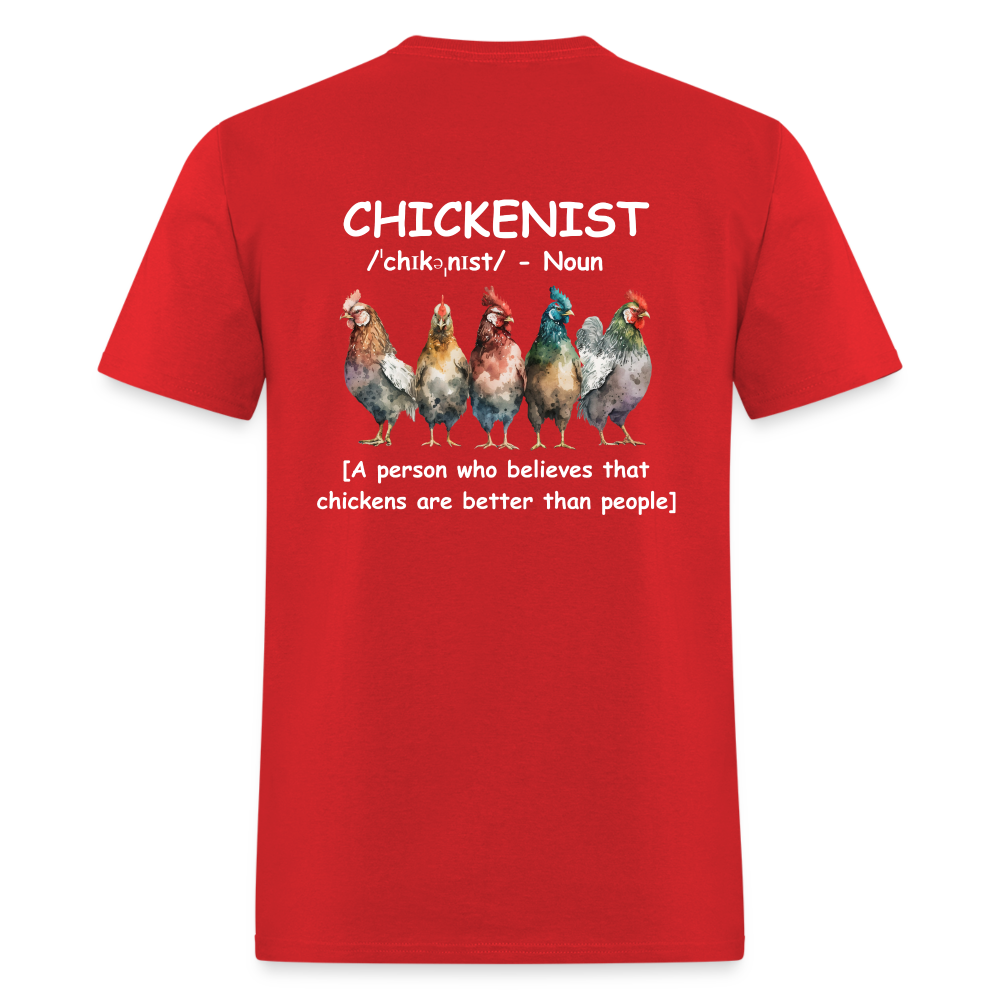 Chickenist T-Shirt (double sided print) - red