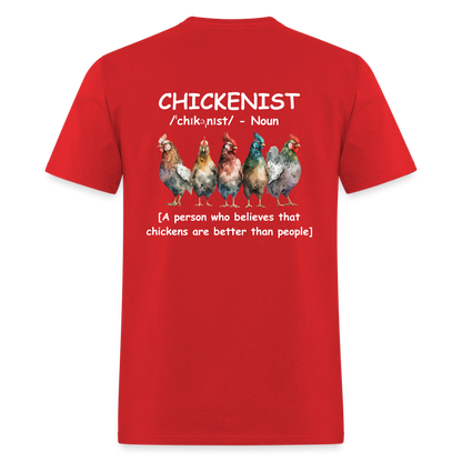 Chickenist T-Shirt (double sided print) - red