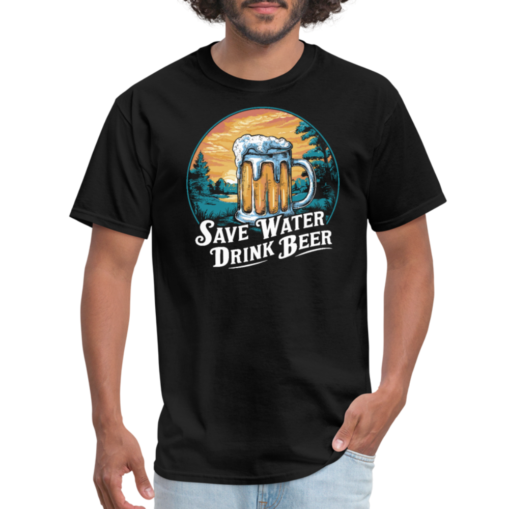 Save Water Drink Beer (Funny Drinking) T-Shirt - black