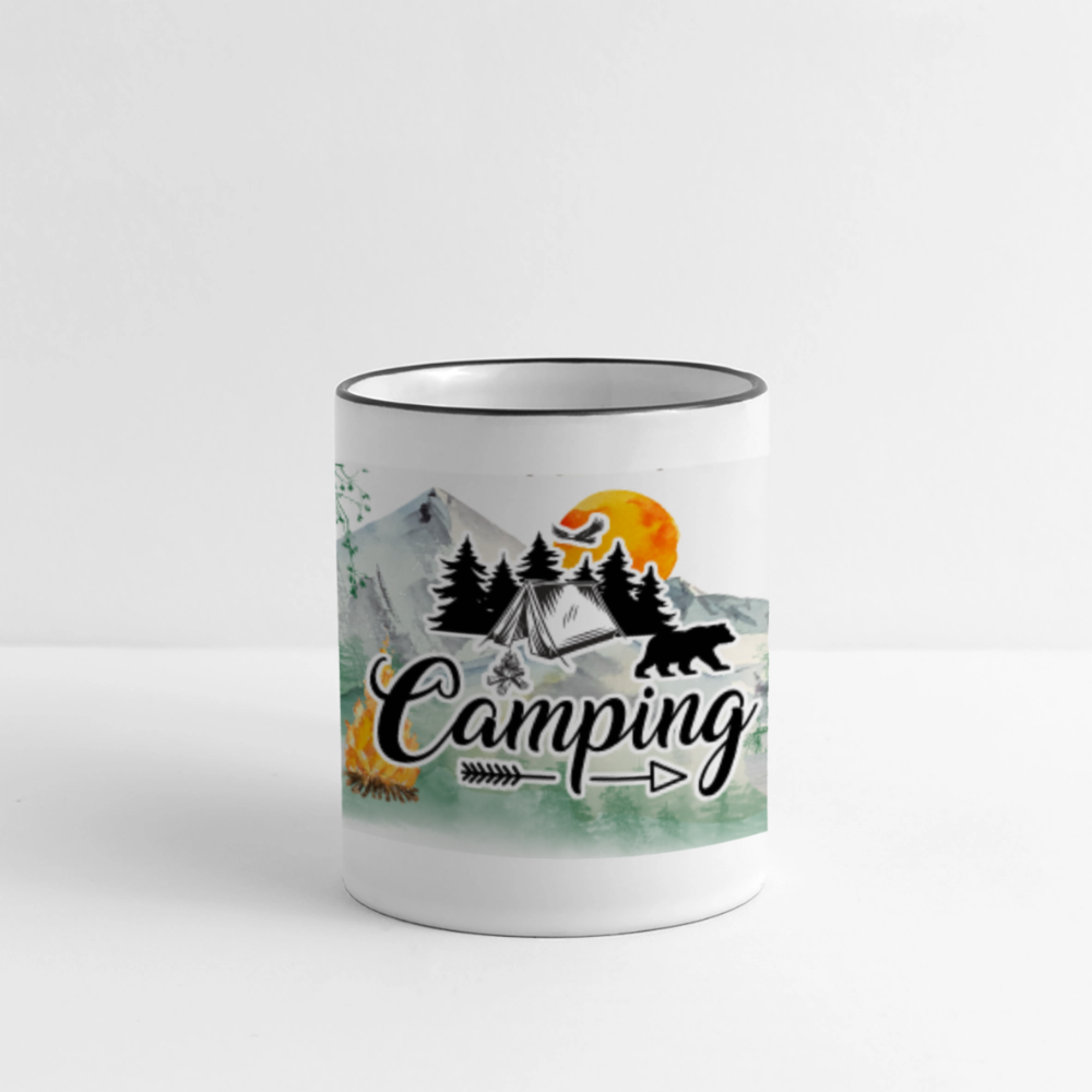 Camping Panoramic Coffee Mug - white/black