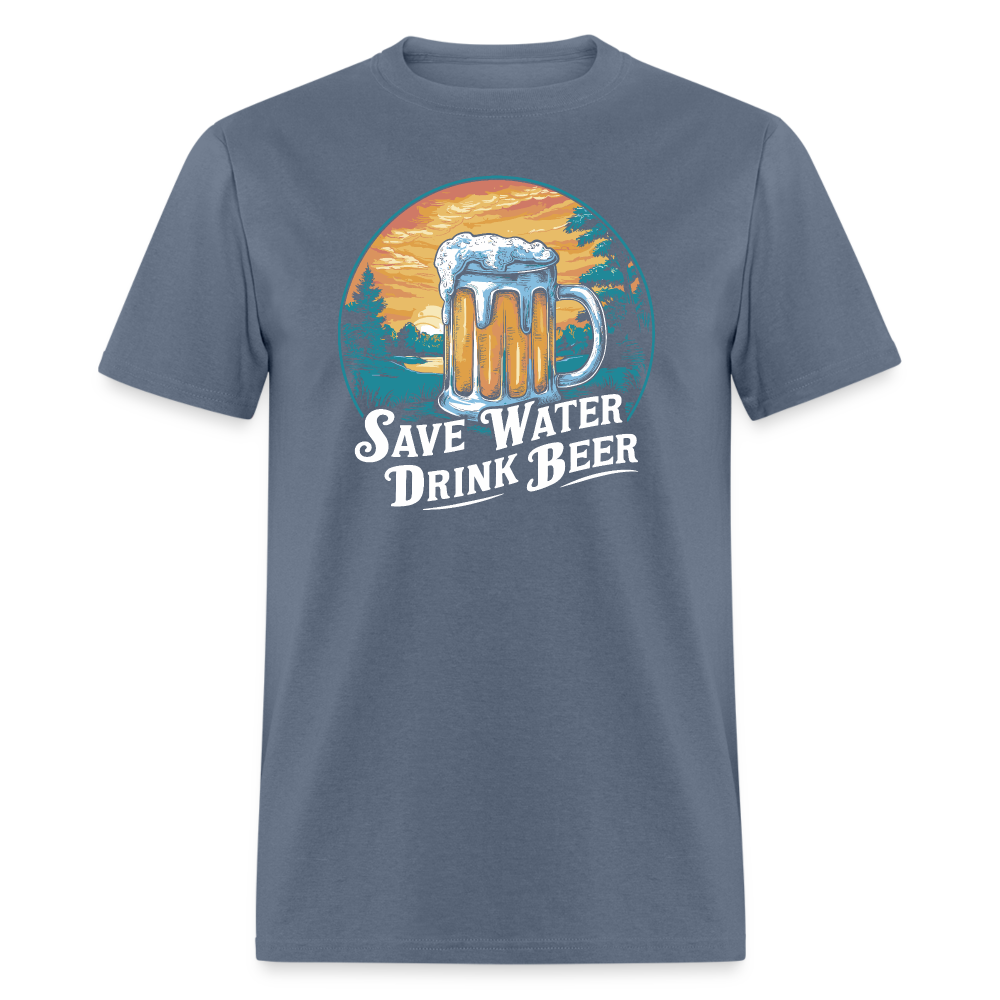 Save Water Drink Beer (Funny Drinking) T-Shirt - denim