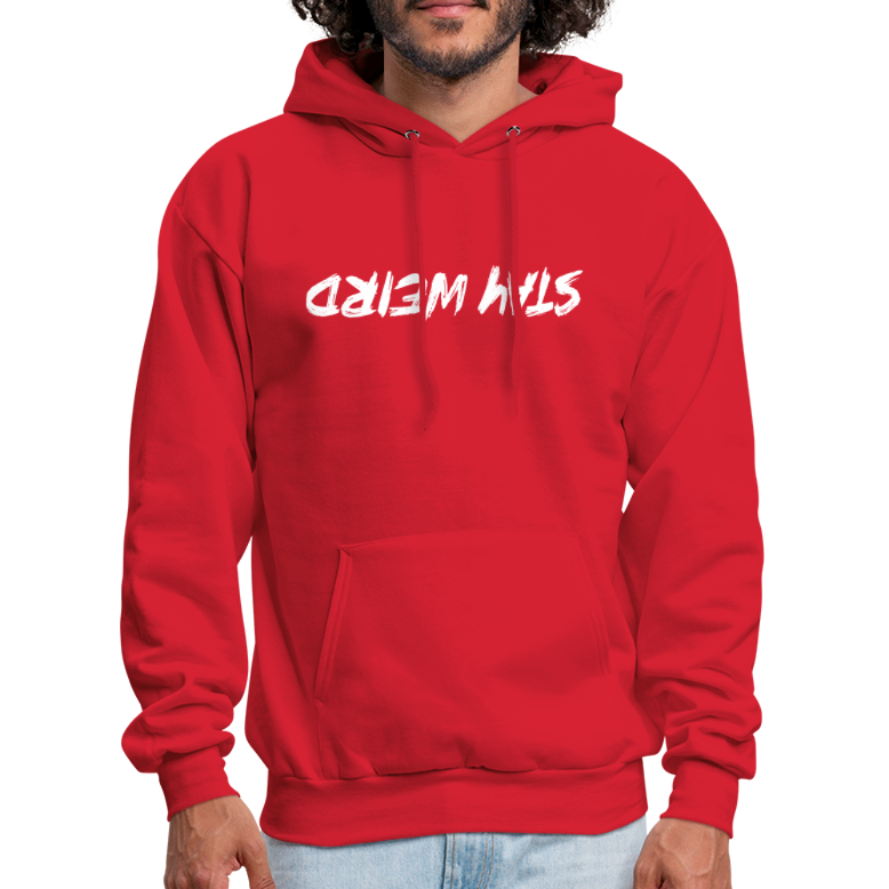 Stay Weird (Upside Down) Hoodie - red