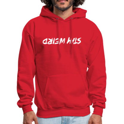 Stay Weird (Upside Down) Hoodie - red