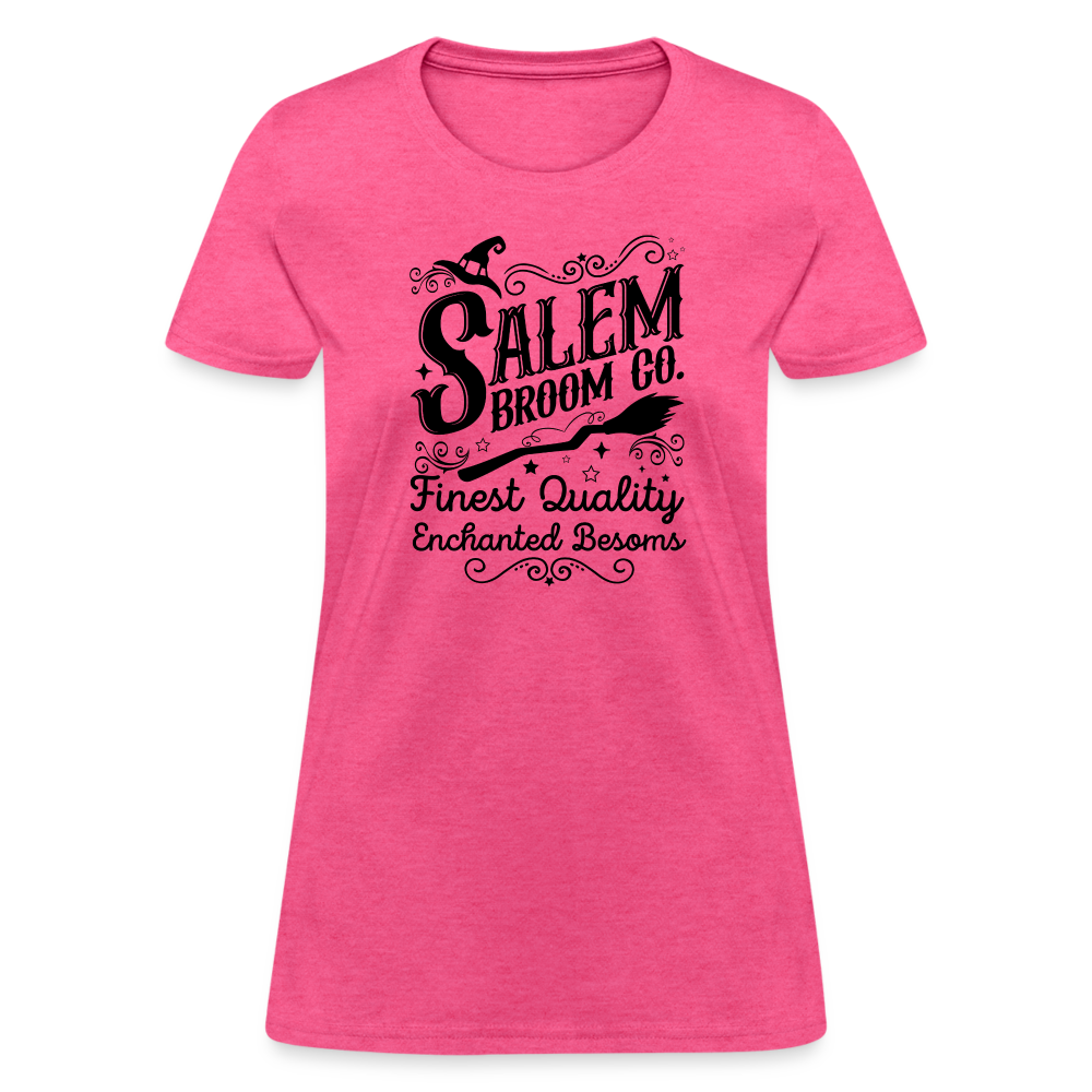 Salem Broom Co. Finest Quality Enchanted Besoms Women's T-Shirt (Halloween) - heather pink