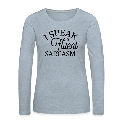 Women's Premium Long Sleeve T-Shirt - heather ice blue