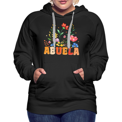 Abuela Women’s Premium Hoodie with Floral Design - black