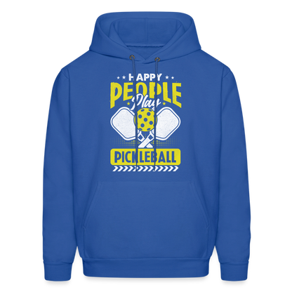 Happy People Play Pickleball Hoodie - royal blue