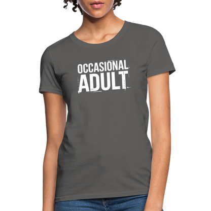 Occasional Adult Women's Contoured T-Shirt - charcoal